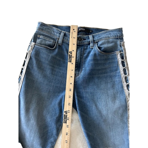 New Hudson Lace Up Sides High Rise Skinny Jeans Barbara Dazz Size 26 - Picture 8 of 12